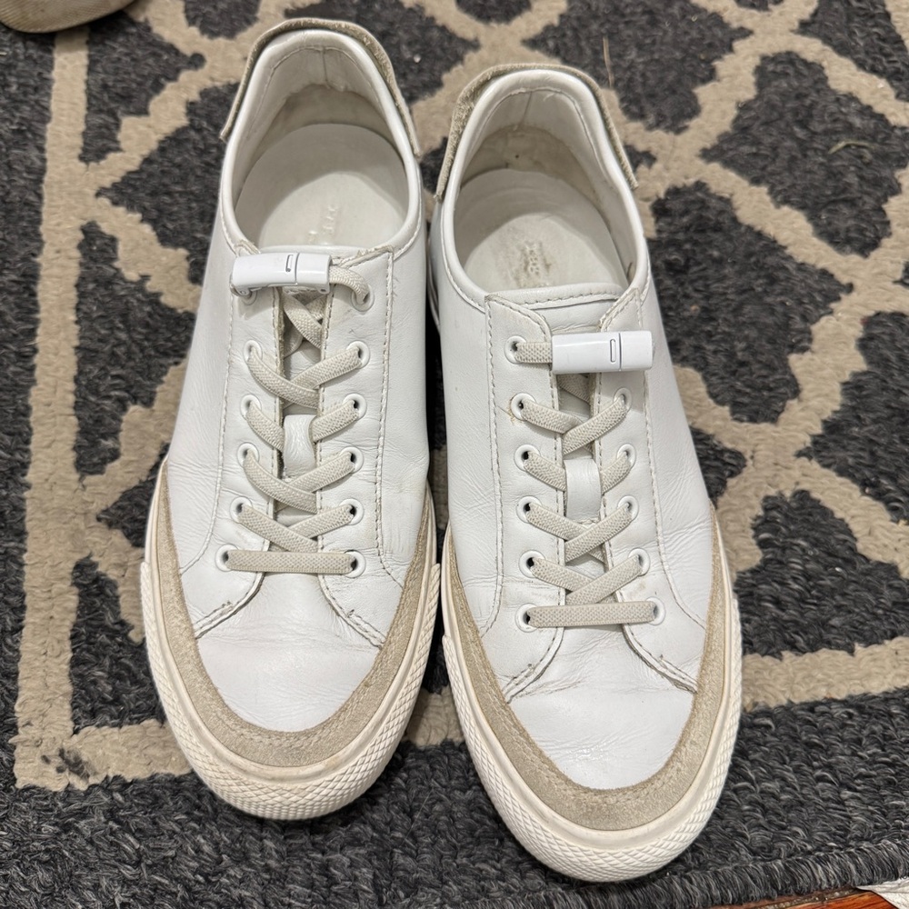 Rag and Bone White and Tan Sneakers